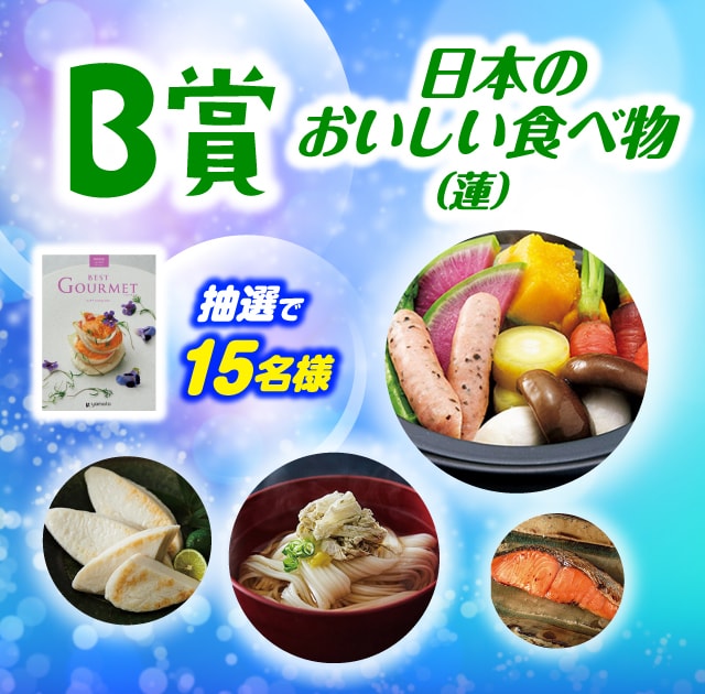 B賞 日本のおいしい食べ物(蓮)：15名様