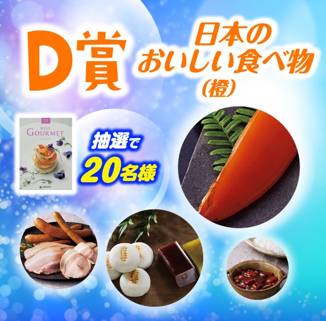 D賞 日本のおいしい食べ物(橙)：20名様