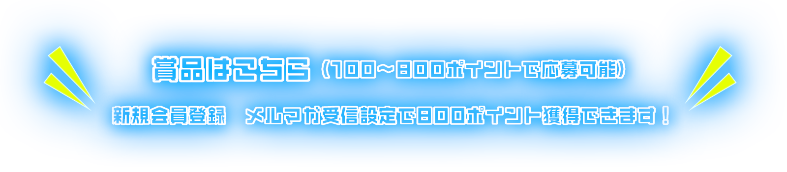 商品はこちら 100～800ポイントで応募可能